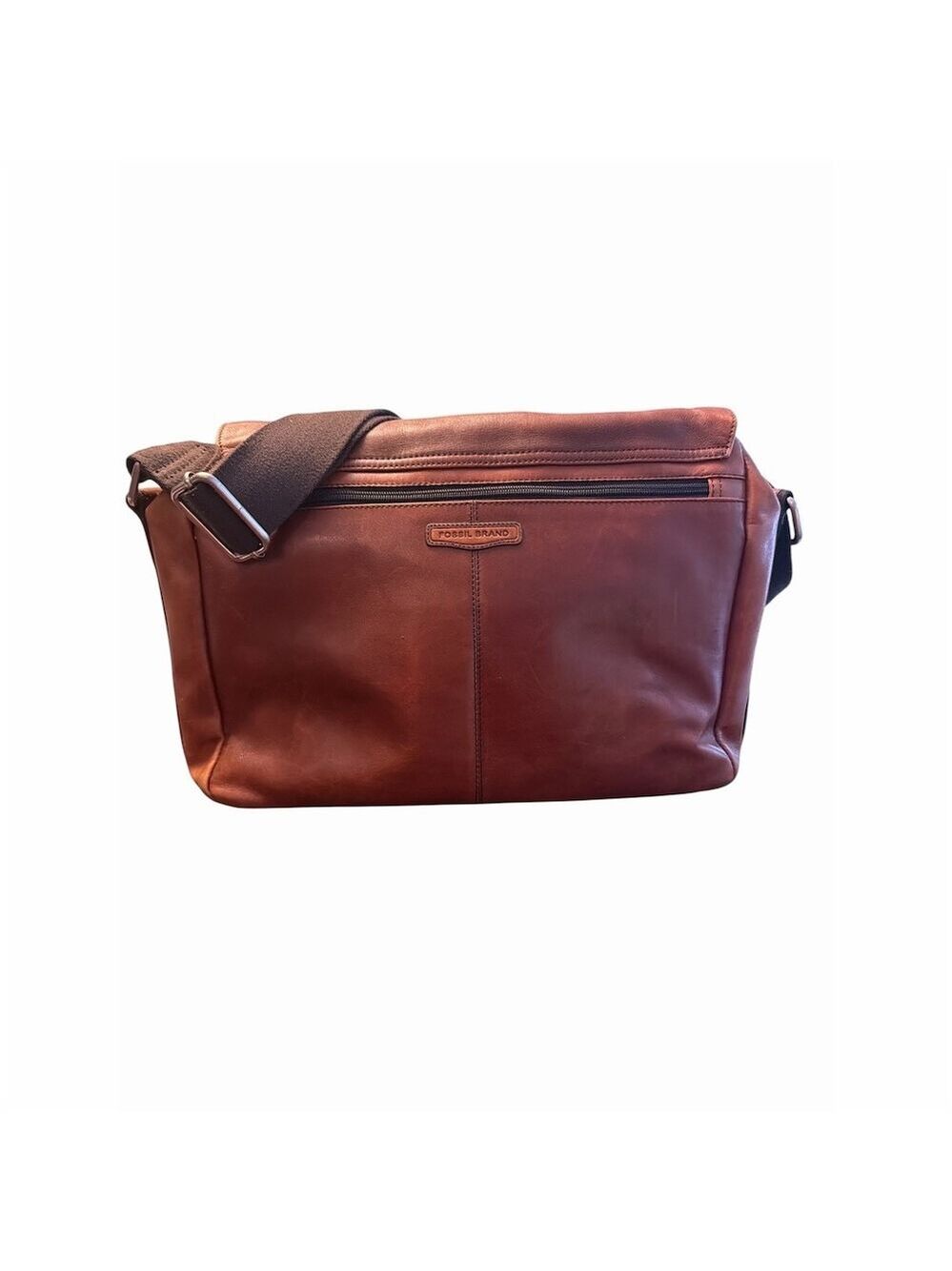 Fossil Messenger Bag Mens Large Brown Crossbody Shoulder Laptop Briefcase - Picture 4 of 14